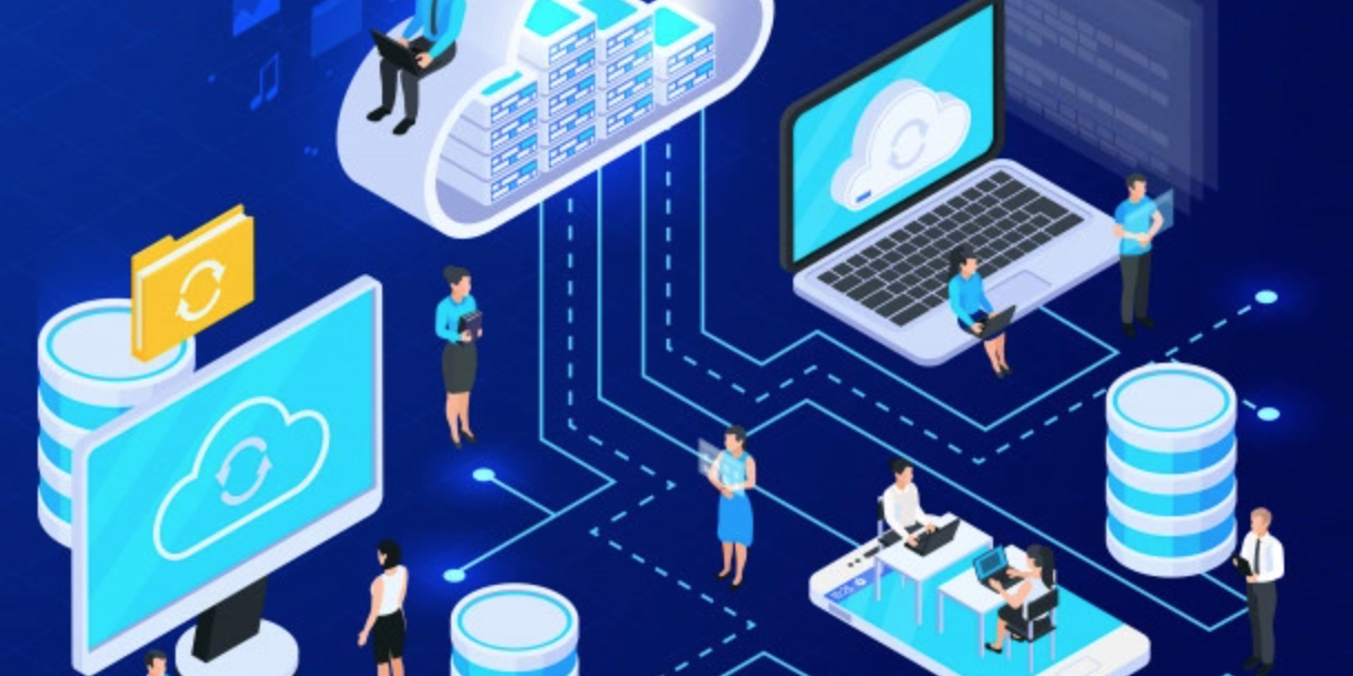 graphic of hybrid cloud technology