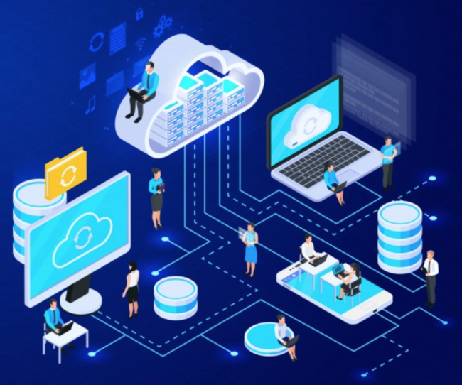 Hybrid cloud graphic of hybrid cloud technology
